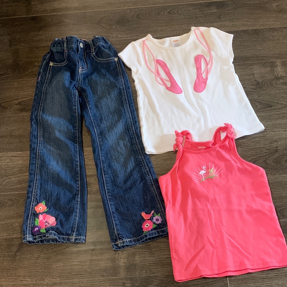Gymboree Pink and White Kids Matching Set